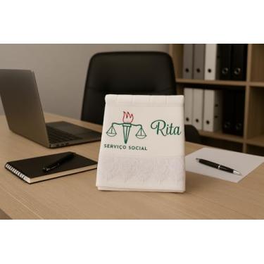 Imagem de Toalha de Lavabo Branca Personalizada com Profissão e Nome, com Gripir