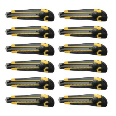 Imagem de Kit com 12 Estiletes Seller P-700 18mm  Corte preciso profissional, em