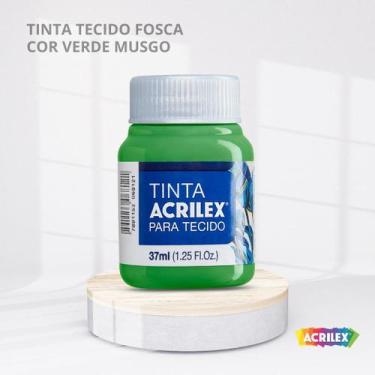Imagem de Tinta para tecido fosca com 37ml cor verde musgo - ACRILEX