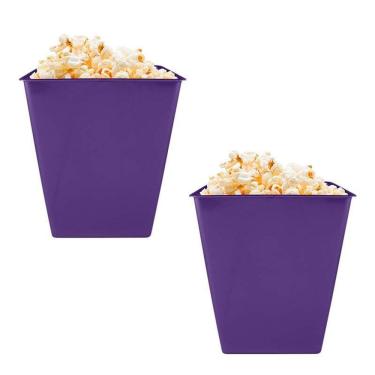 Imagem de Kit 2 Pipoqueira Retrô Lilás 2,6L Plástico Premium