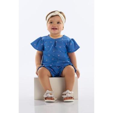 Imagem de Conjunto Blusa e Short Cerejas Bebê Quimby, Azul, G