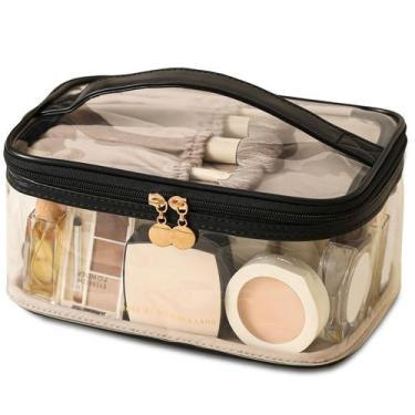 Imagem de Bolsa de maquiagem Meiyuuo Large Clear Waterproof Toiletry Preta