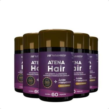 Imagem de 5X Atena Hair + Ácido Hialurônico 60 Caps Hf Suplementos