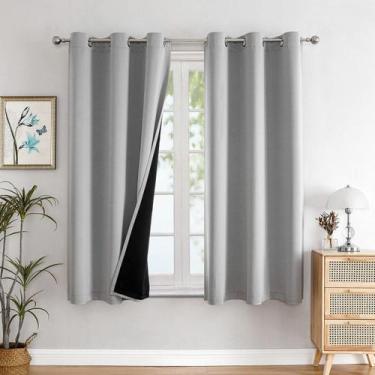 Imagem de Cortinas Blackout ChrisDowa 100% Black Liner cinza claro 54x137cm