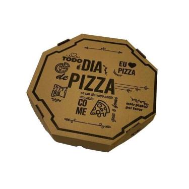 Imagem de Caixa De Pizza Papelão Montável Oitavada 45Cm Estampada C/25
