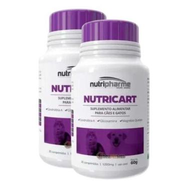 Imagem de 2 Nutricart 1000 Suplemento Alimentar Cachorros Gatos 60 Cp - Nutripha