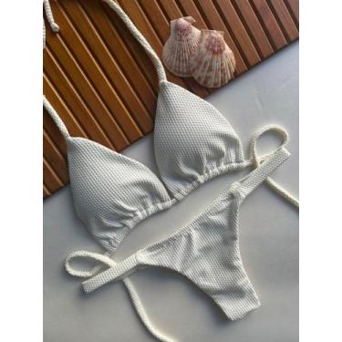 Imagem de Biquini Feminino Cortininha Com Bojo e Calçinha Fita Marquinha Bronze 