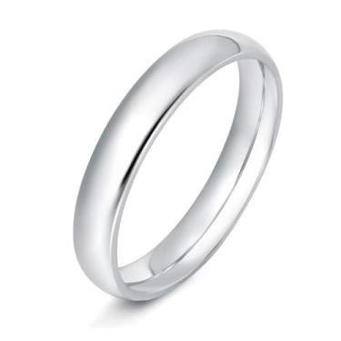 Imagem de Aliança de Namoro 4mm, Compromisso, Casal, Anel em Aço Inox 316l, Prateada, Ergonômica, Resistente ao Desgaste, Reforçado, não Enferruja e não Escurece. (19 mm)