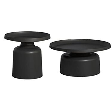 Imagem de Mesa de centro de design simples, combinação simples, mesa lateral de chá, sala de estar, quarto, casa, mesa de chá, ferro forjado, redondo, suporte de cabeceira para sofá, mesa lateral de coquetel