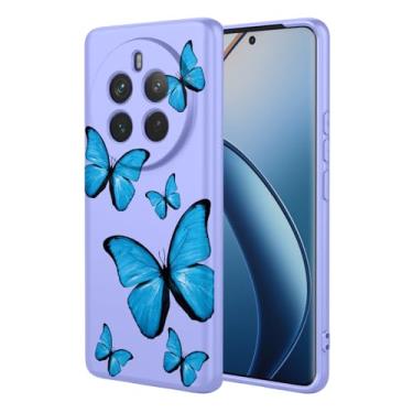 Imagem de KOARWVC Capa de telefone para Realme 12 Pro Plus, capa Realme 12 Pro, capa protetora de TPU macio com estampa de borboleta fofa para celular Realme 12Pro+ Plus borboleta roxa