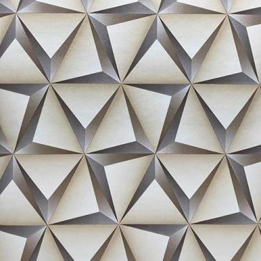 Imagem de Papel De Parede 5metros x 0,45m Geométrico 3d Para Decoração Cozinha Quarto E Sala Marrom - Bege/Marrom