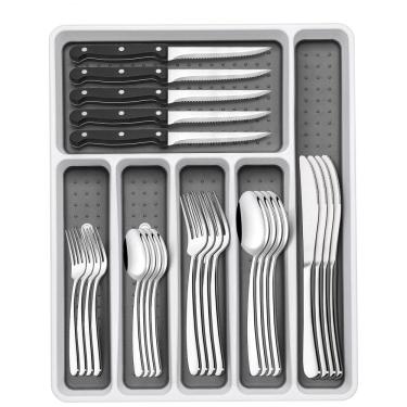 Imagem de Jogo de Talheres 49 Peças em Aço Inox para 8 Pessoas, Facas de Carne Inclusas, Antiferr...