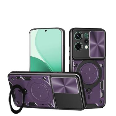Imagem de Capa compatível com Oppo Reno 14 Pro 5G, com capa de lente de câmera deslizante compatível com Oppo Reno14 Pro 5G CPH2739 capa protetora roxa