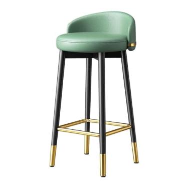 Imagem de YPDJVLTI Banqueta de bar modernas cadeiras de bar 25,59/75.0 cm Banquetas de bar com encosto bancos de ilha de cozinha assentos redondos de poliuretano bancos de bar bonitos