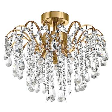 Imagem de Plafon Cristal Amarílis 3xG9 - Dourado