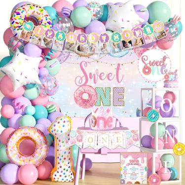 Imagem de Decorações de festa Hombae Sweet One Birthday 128 peças de donut