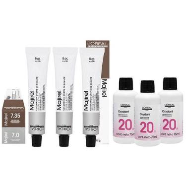 Imagem de Loreal Kit 2 Coloração Majirel 7.35  Louro Dourado Acajou + 7.0 Louro 