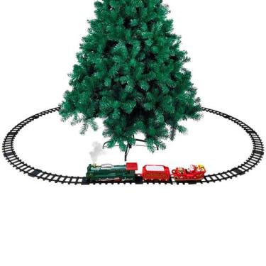 Imagem de Trenzinho Natal Eletrico Trem Fumaça Som Led Natalino Decoraçao Arvore