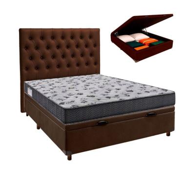 Imagem de Kit Cama Box Bau + Cabeceira + Colchão Casal D33 - Iso100 - Ortobom