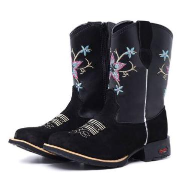 Imagem de Bota Infantil Feminina Flor Nova Menina Boiadeira Texana Country - Nan