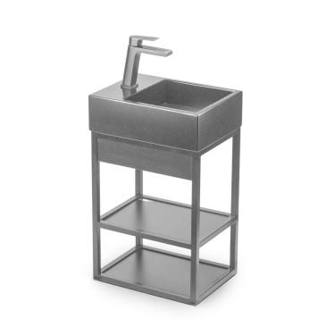 Imagem de Gabinete Banheiro Ferro Steel 40x30cm Preto Fosco