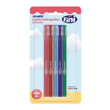Imagem de Caneta esferográfica 0.7 Fini com 5 cores - Leonora