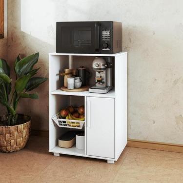 Imagem de Balcão Fruteira 1 Porta 1 Cesto De Plastico Em Mdp - Branco - BRV Move