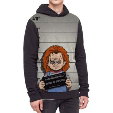 Imagem de Moletom Com Capuz Brinquedo Assassino Chucky Ref:30 - smoke, Preto, GG