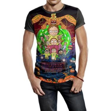 Imagem de Camiseta Masculina Stranger Morty Rick And Morty Ref:617 - smoke, Pret