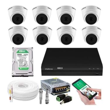 Imagem de Kit 8 Camera de Seguranca Intelbras Dome vhl 1120d Dvr 8 canais multi hd