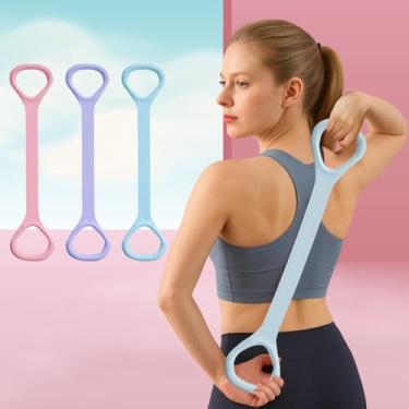 Imagem de Figura 8 Faixa de resistência, cordão elástico de alongamento para braços, costas, pernas, peito e ombros, ioga, pilates, alongamento, ginástica em casa