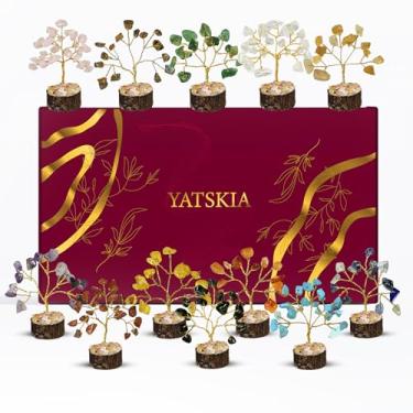 Imagem de YATSKIA Presentes de árvore de cristal para mulheres, cristais e pedras, decoração de mesa de escritório em casa, decoração de árvore de cristal da vida, dinheiro, espiritual, Reiki, presentes de boa