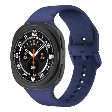 Imagem de Pulseira esportiva para Samsung Galaxy Watch 8 de 40 mm e 44 mm/Watch 8 Classic de 46 mm e masculina e feminina, sem lacunas, para Samsung Watch 8 40 44 e 46 mm, 05-Azul meia-noite, Galaxy Watch 8/8