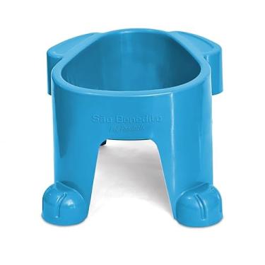 Imagem de Comedouro de Plástico Alto Bowl Tigela Pote para Cães Cachorros Ideal para Filhotes e Adultos - São Benedito Pet (Azul, 300 ml)