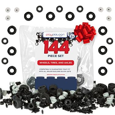 Imagem de Play Platoon 144 Piece Building Bricks Kit - Car Building Set with Wheels, Tires & Axles for Boys and Girls