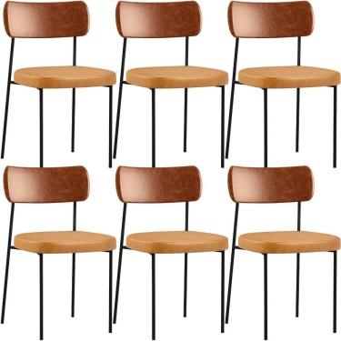 Imagem de Kit 06 Cadeira Para Sala De Jantar Melina L02 Camel Whisky