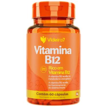 Imagem de VITAMINA B12 CIANOCOBALAMINA ALTO TEOR 1 AO DIA 412% IDR 60 CAPSULAS - VIDEIRA7