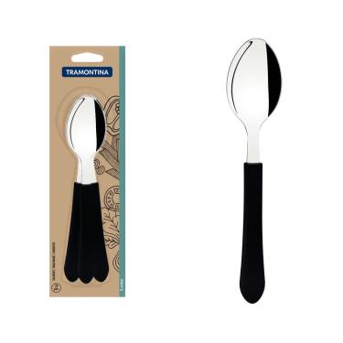 Imagem de Conjunto Colher Mesa Inox 3 Peças Leme Preto Tramontina