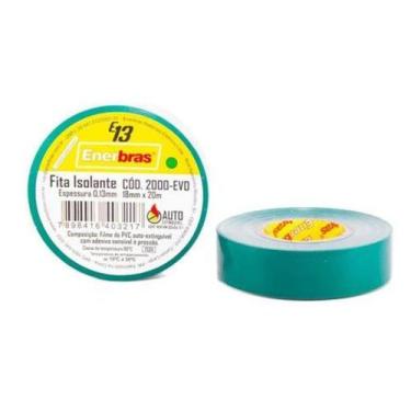 Imagem de Fita Isolante Color 18mmX20m 2000-EVD Enerbras, Verde