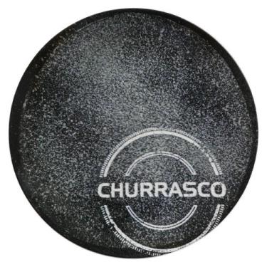 Imagem de Prato Raso para Churrasco Porcelana 25cm Churrasco Carbon Av - Tramont