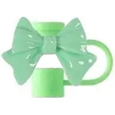 Imagem de Capa de canudo de laço verde para copo Stanley de 40 e 850 g, tampa de cobertura de palha de silicone de 10 mm para acessórios de copo Stanley, bonito topo de palha para copos, tampa de palha para