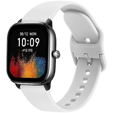 Imagem de Meliya Pulseiras femininas Amazfit GTS 4 / GTS 4 Mini / GTR Mini / GTS 3 / GTS 2 / GTS 2e / GTS 2 mini / GTS, pulseira esportiva de silicone macio de liberação rápida de 20 mm para Amazfit Bip 3 / Bip