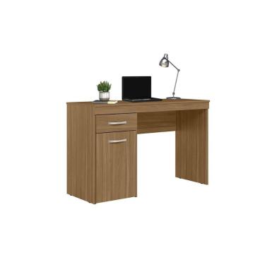 Imagem de Mesa Escrivaninha Dobrável Vitória Outros 1 Gaveta 1 Porta MDP 120cm Amêndoa para Escri...