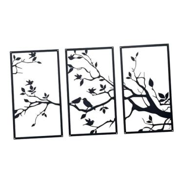Imagem de Fenteer Conjunto de 3 peças de decoração de parede em metal para casa, ideal para decoração de interiores, presente de boas-vindas, escultura de parede, 24cm