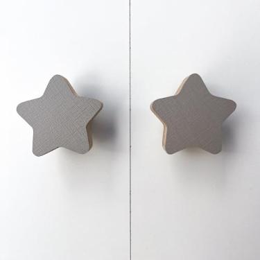 Imagem de 2 Puxadores Estrela Cinza Infantil Móveis Porta Cômoda Gaveta
