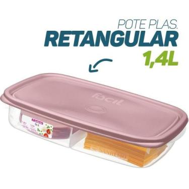 Imagem de Pote Plastico Para Frios Queijo Presunto C/ Divisória 1,4 L - Sanremo,