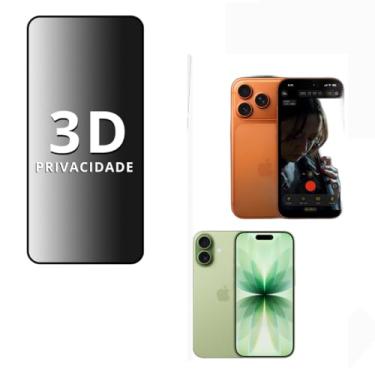 Imagem de Película Privacidade VIDRO 3D, IPHONE X / 11/12 / 13/14 / 15 / 16e 17 AIR PRO MAX Proteção Total, Anti-Riscos e Anti-Espião (17/17 PRO)