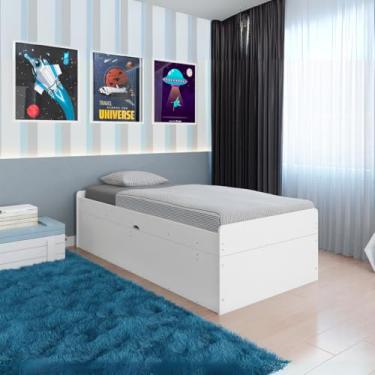 Imagem de Cama Box Baú Solteiro em MDF Resistente Moderna e Prática Camila