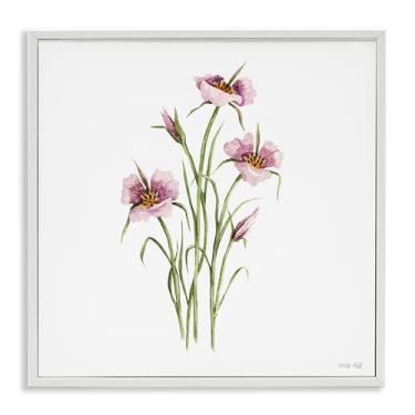 Imagem de Stupell Industries Arte giclée emoldurada branca botânica fúcsia mariposa, design de Cindy Jacobs, 43 x 43 cm