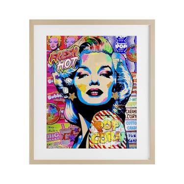 Imagem de Stupell Industries Impressão emoldurada branca estilo pop Marilyn Candy sob vidro, design de Jess Stempel, 21 x 17